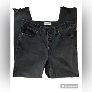 Madewell 9” high rise skinny button front jeans charcoal 31